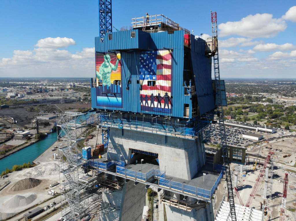 Coming together: Gordie Howe International Bridge tower transition area completed in preparation for new heights