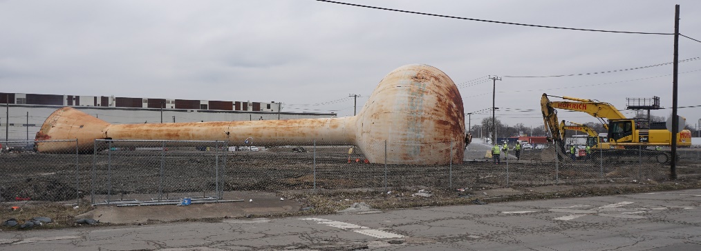 the water tower came down