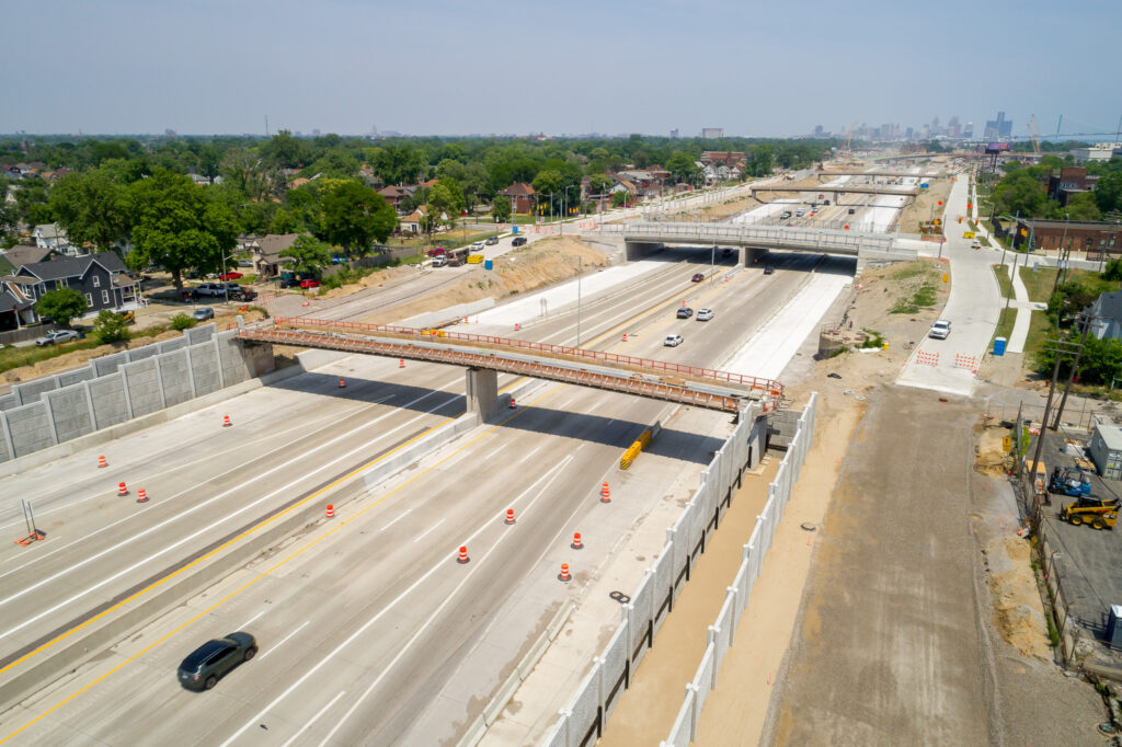 over bridge construction progress