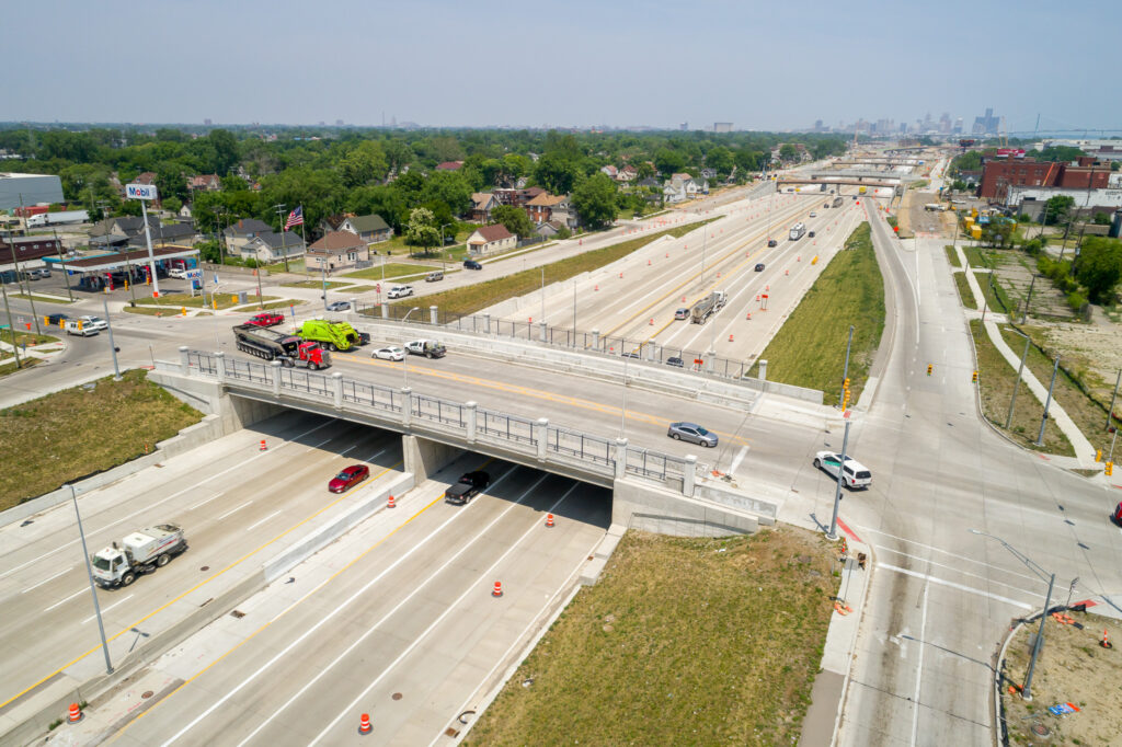 over bridge construction progress