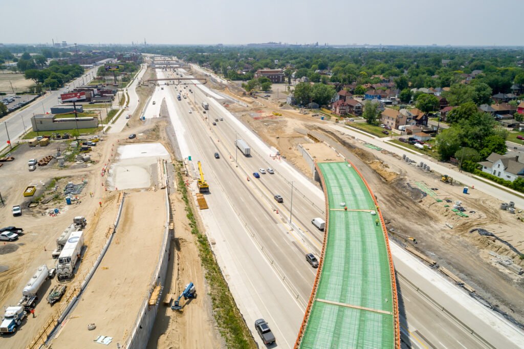 over bridge construction progress