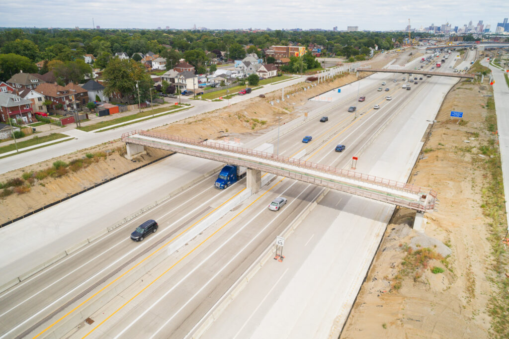 over bridge construction progress