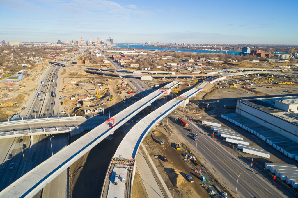 over bridge with traffic