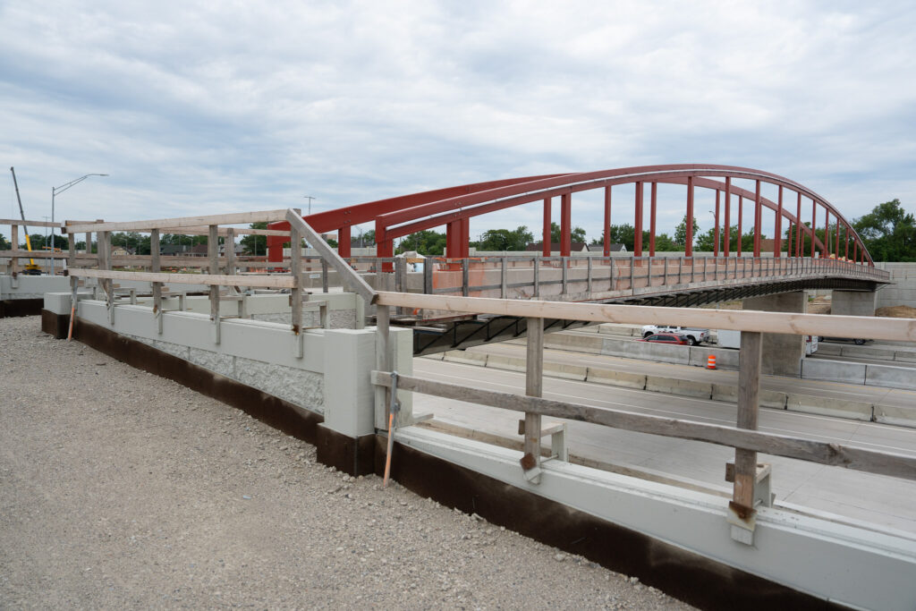 over bridge construction progress