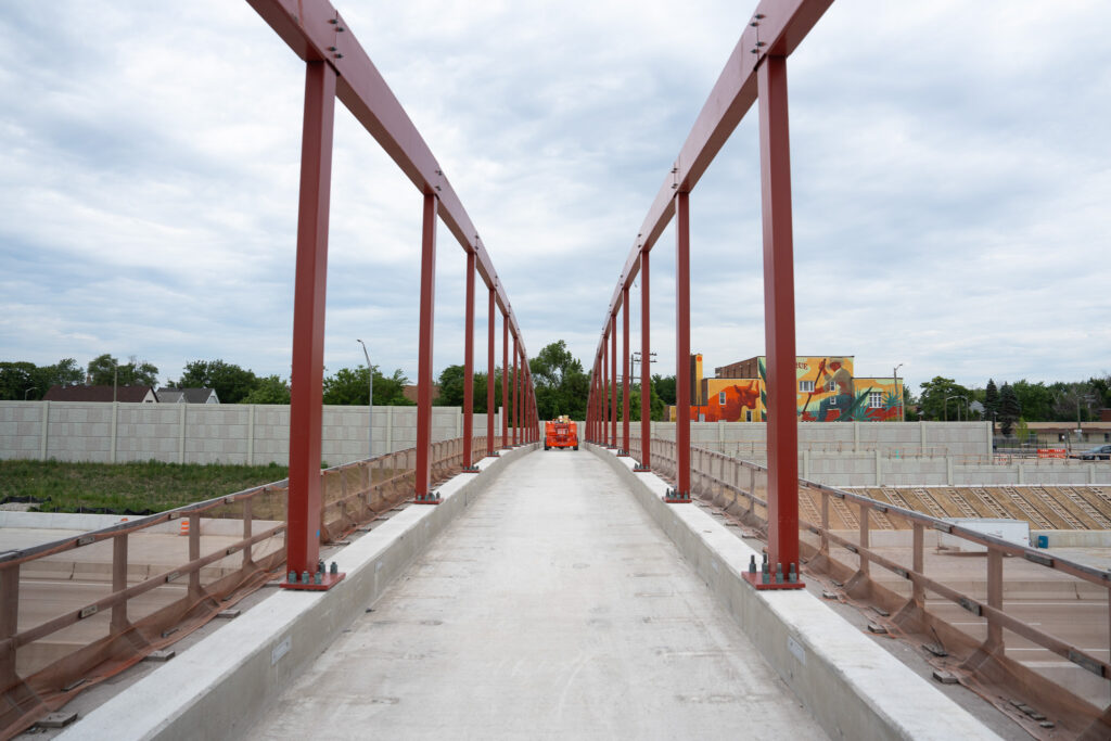 over bridge construction progress