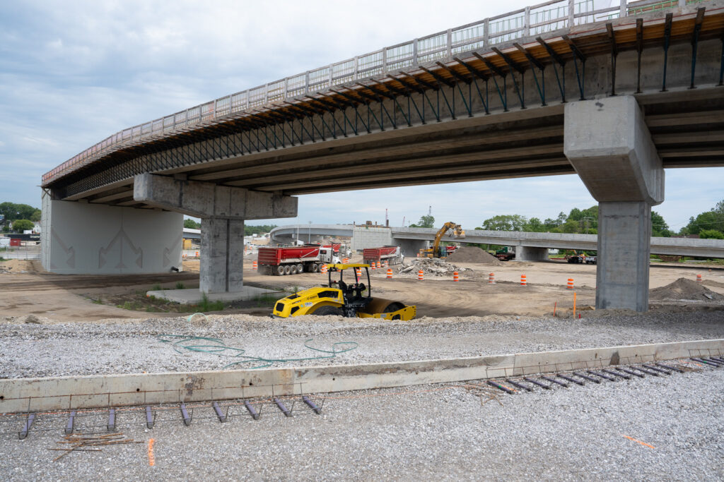over bridge construction progress