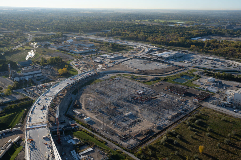 aerial view of customs construction
