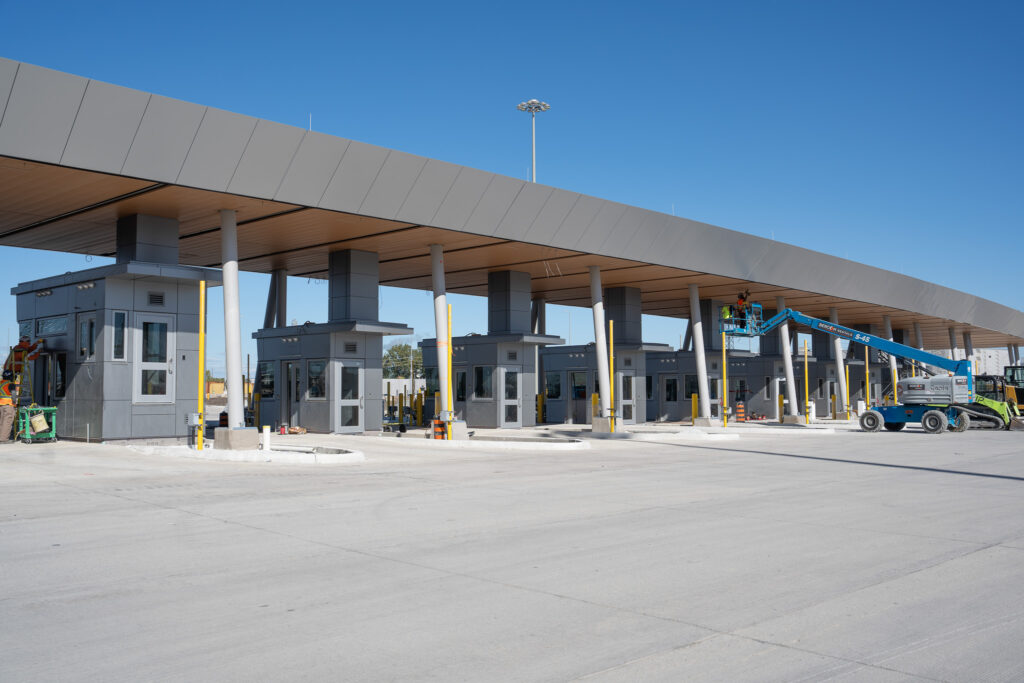 finished customs booths