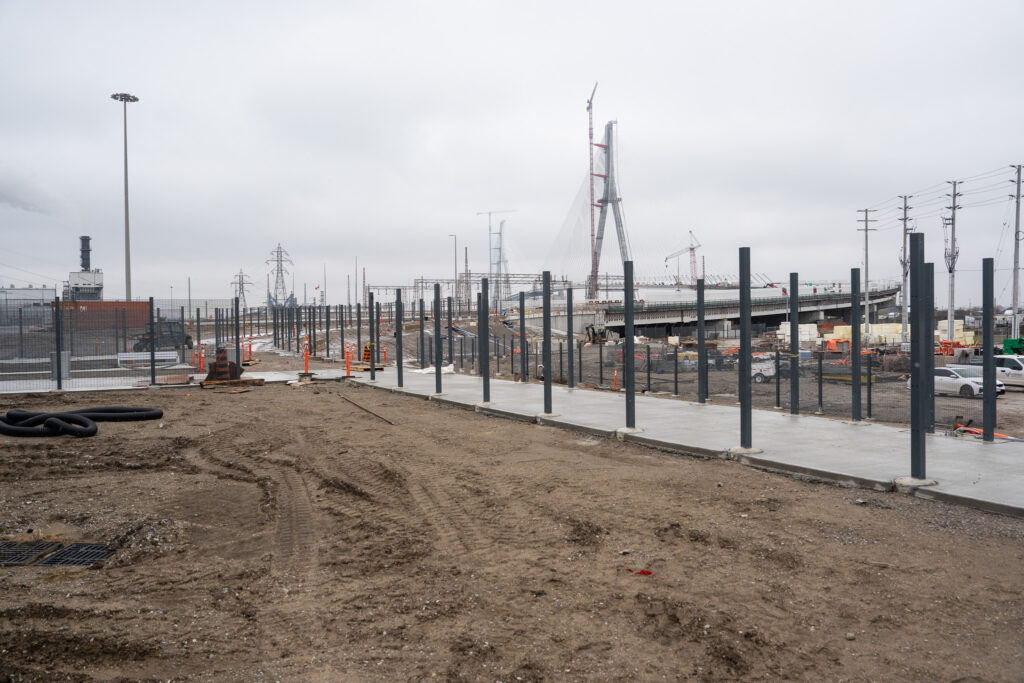 walking path to the border control building
