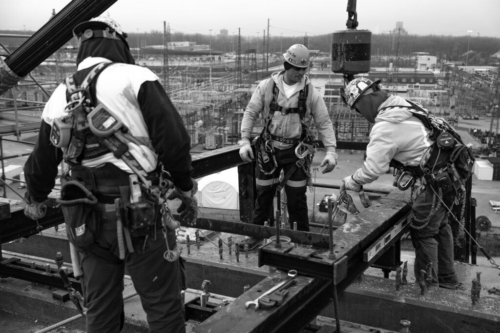 black and white ironworkers