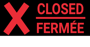 A red X next to the word Closed
