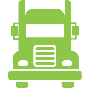 Icon of the front view of a semi-truck signifying commercial vehicles.
