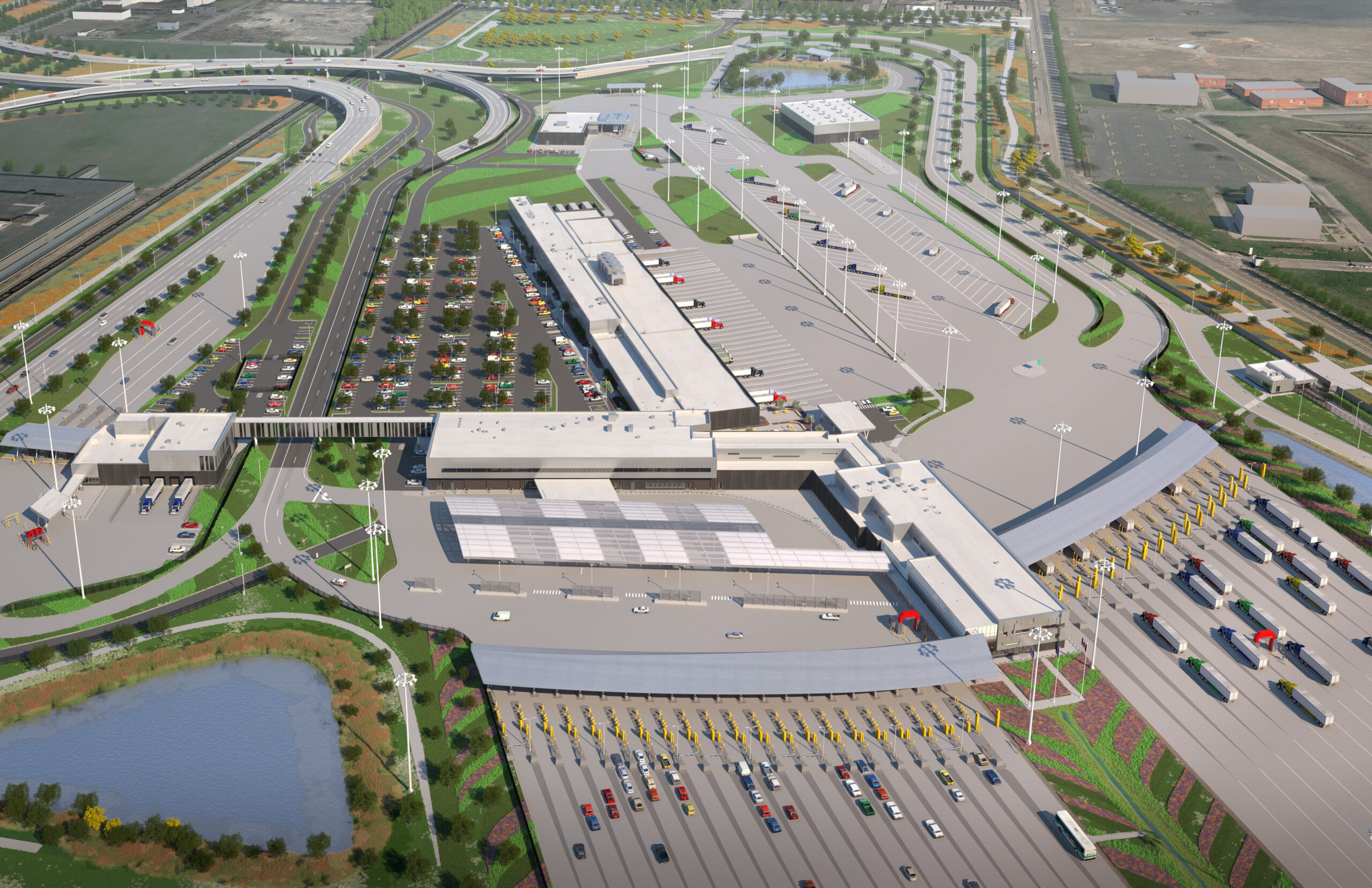 A rendering of the United States Port of Entry.