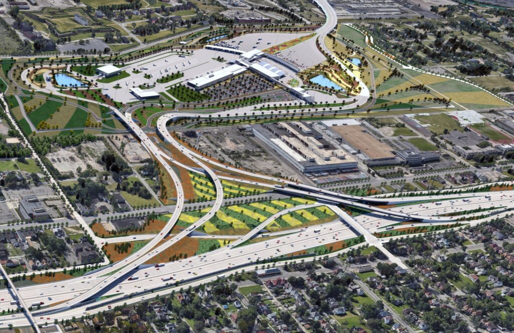 A rendering of the Michigan Interchange.