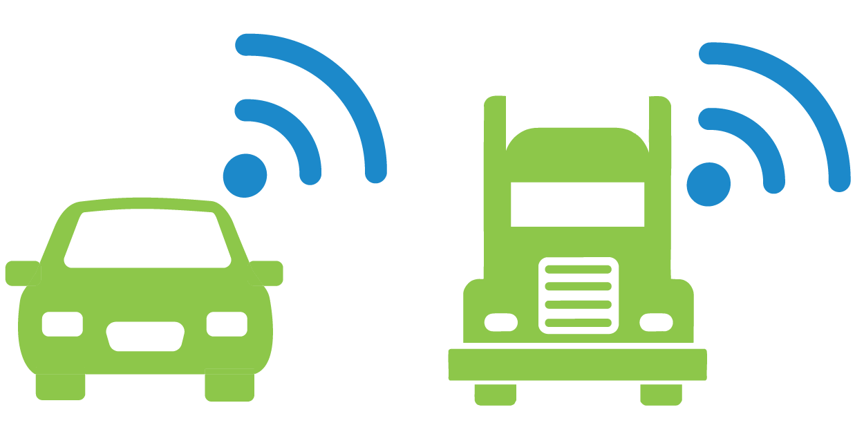 RFID scan icon representing the overhead signage on toll lanes exclusively for bridge users with Breakaway tags.